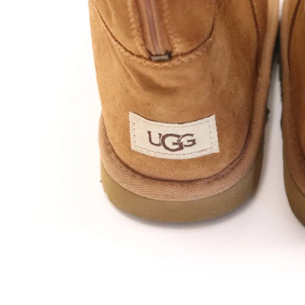 UGG‎ Boots Women's Chestnut S/N 1103742 Size US 4nFur Lined Zipper on Back